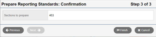 Step 3 Prepare Reporting Standards wizard