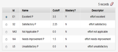 Rubric Rating pop-up