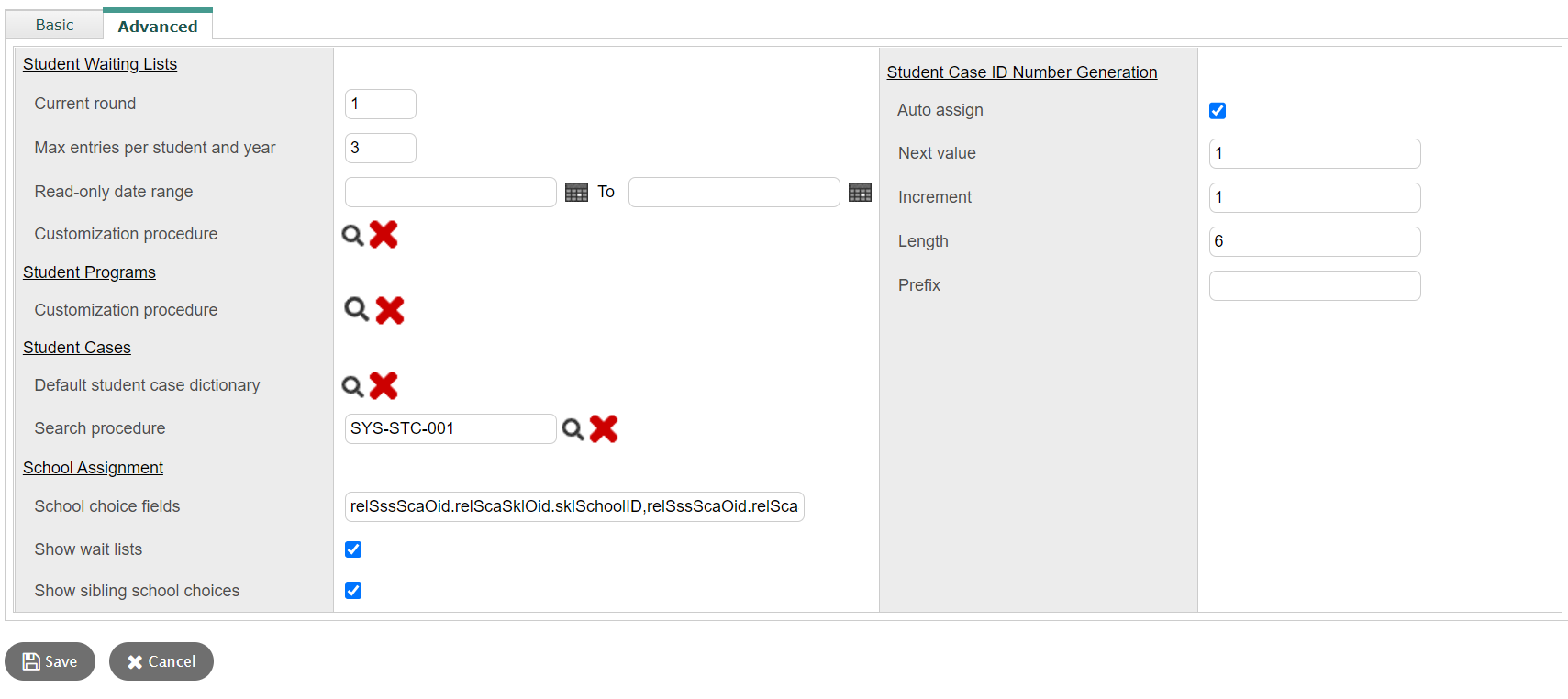 Membership preferences, Advanced sub-tab