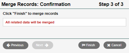 Step 3 Merge Records wizard